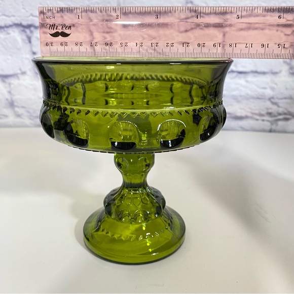 Vintage Green Pedestal Dish Bowl - Picture 4 of 4